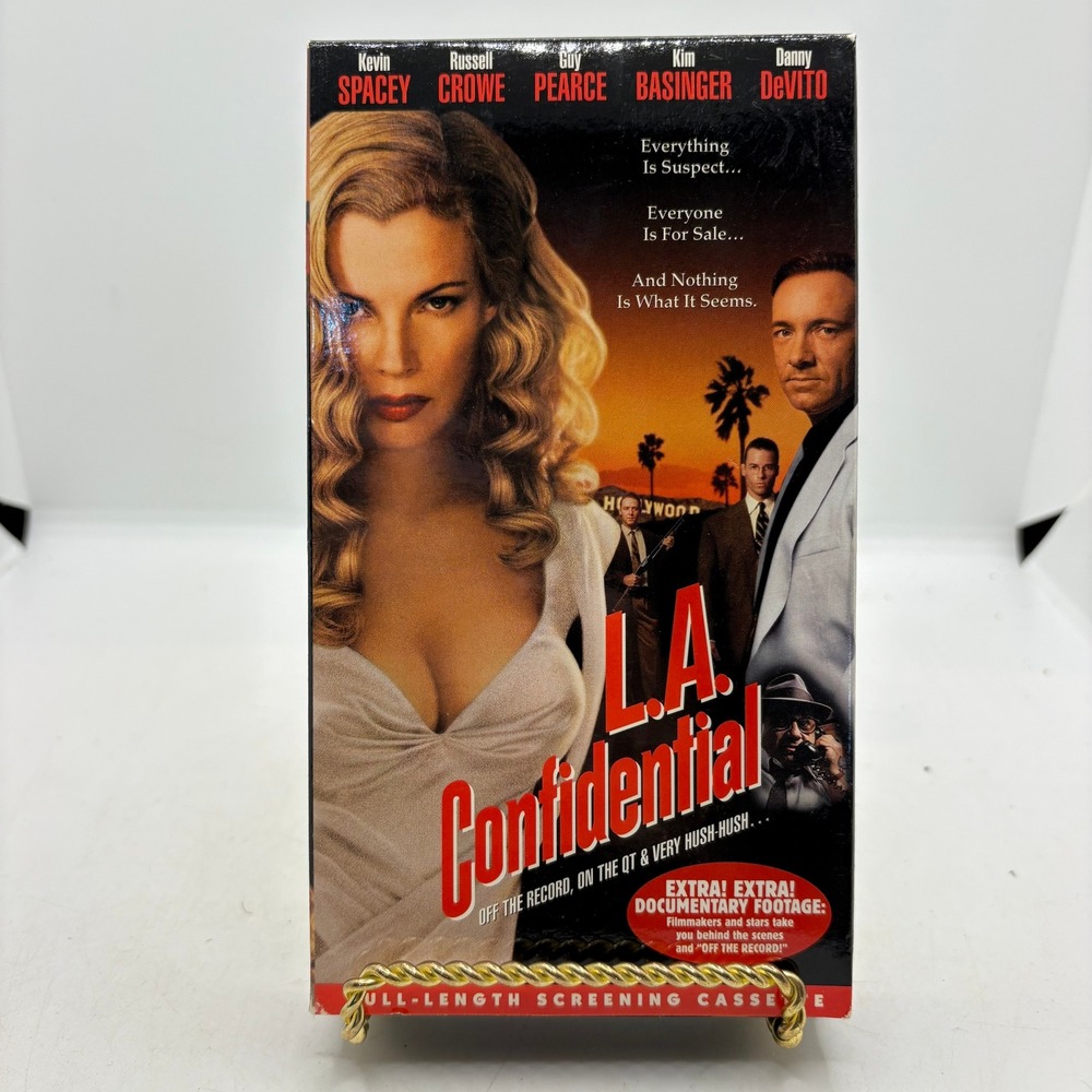 LA Confidential VHS 1998 Screening Cassette Warner Home Video WHV142337 Spacey